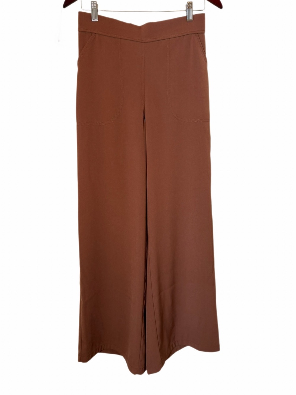 Max Studio Wide-Leg Pull-On Pants in Rust